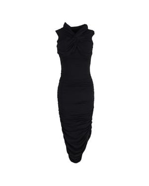 KHAITE Spence Midi Draped Dress - Black