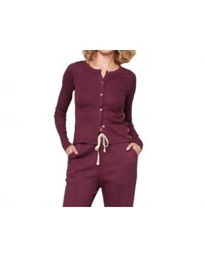 Sundry Button Down Long Sleeve Top - Purple