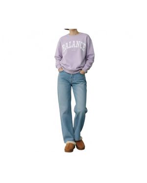 AMBAR Balance Fleece Sweatshirt Top - Blue