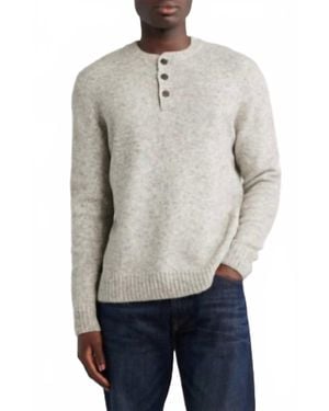 Schott Nyc Tri-Blend Henley Sweater - Blue