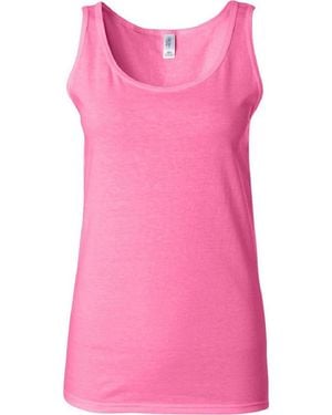 Gildan Ladies Soft Style Tank Top Vest - Pink