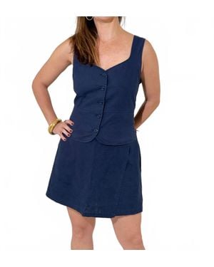 Michael Stars Honey Button Up Vest - Blue