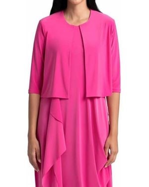 Sympli Classic Bolero Cardigan - Pink