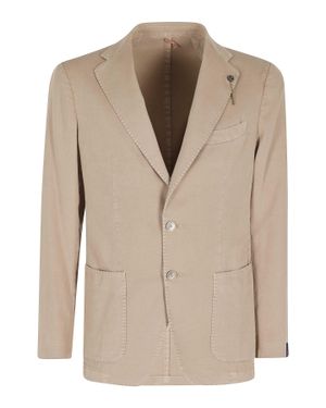 Santaniello Biscuit Oxford Single-Breasted Cotton Jacket - Natural