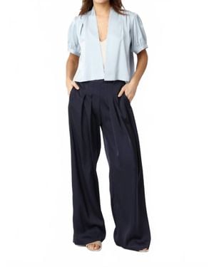 Karmamia Ellis Short Sleeve Satin Jacket - Blue
