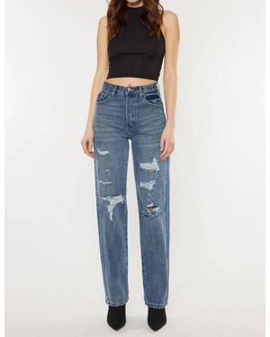 Kancan Stephanie Ultra High Rise 90'S Boyfriend Jeans - Blue