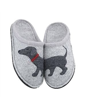 Haflinger Doggy Boiled Wool Slipper - Gray
