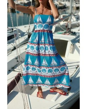 Olivia by Livro Lillian Linen Midi Dress - Blue