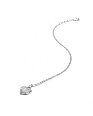 Eklexic Baby Scalloped Heart Pendant Necklace - White