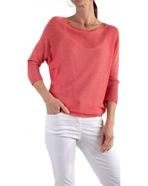 Gigi Moda Aliocha Sparkle Light Knit Top - Red