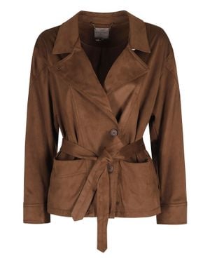 Urbancode Belted Suede-Effect Polyester Vest - Brown