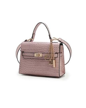 MKF Naomi Vegan Crocodile Leather Satchel By Mia K - Pink