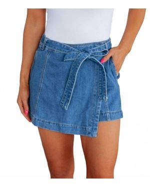 By Together Denim Bow Skort - Blue