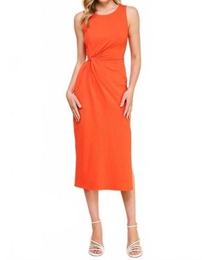 Allie Rose Quinn Side Twist Cut-Out Dress - Red
