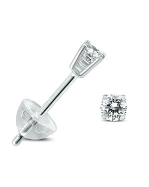 SSELECTS 06Ctw Round Diamond Solitaire Stud Earrings - White