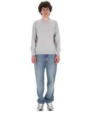 Barba Napoli Cotton Crewneck Sweater - Blue