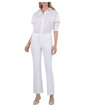 Kut From The Kloth Kelsey High Rise Ankle Flare With Raw Hem - White