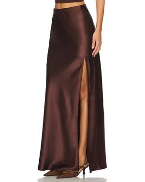 Line & Dot Dalton Maxi Skirt - Brown