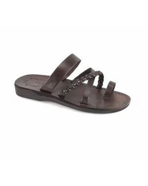 Jerusalem Sandals Sophia Braided Flat Sandals - Brown