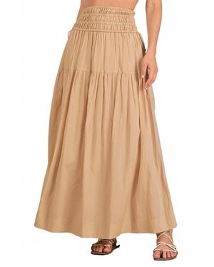 Elan Tiered Maxi Skirt - Brown