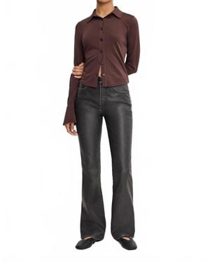 GOOD AMERICAN Good Classic Faux Leather Pants - Gray