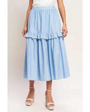 TRUEDAMES You'Re Going To Love Woven Midi Skirt - Blue