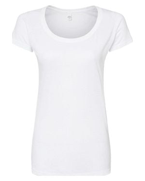 Tultex Poly-Rich Scoop Neck T-Shirt - White