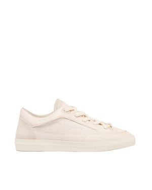 Santha Soft Ivory Love Cut Leather Low-Top Sneakers - Natural