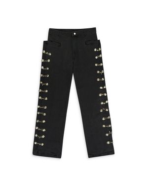 THE PACK Denim Charro Metallic Detail Pants - Black