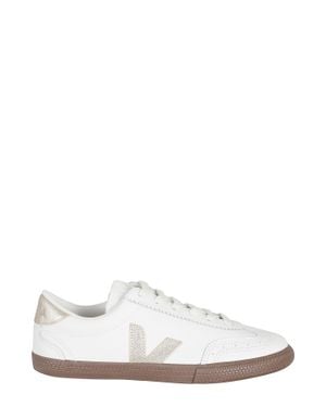 Veja Volley Ot-Logo Leather Sneakers - White