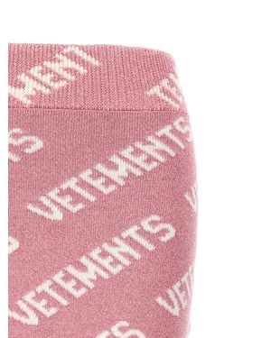 Vetements Viscose Long Skirt - Pink