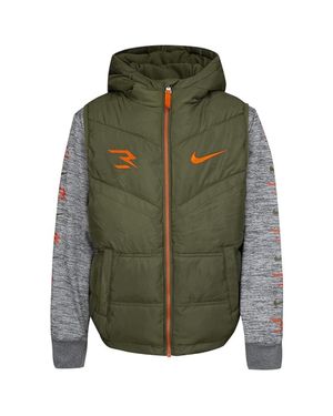 3BRAND X Nike Pregame Jacket Kids Long Sleeve Hooded Full Zip Red107 - Green