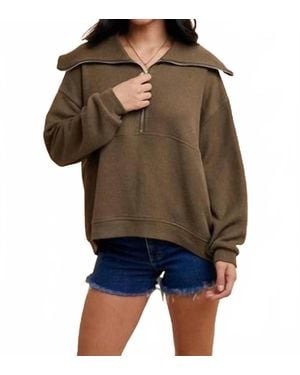 In-Loom Anaya Half Zip Sweater - Green