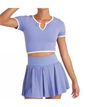 Thrive Societe Refine Notch Neck Cropped Tee - Blue