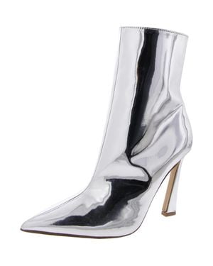 Steve Madden Dilara Patent Pointed Toe Mid-Calf Boots - Black