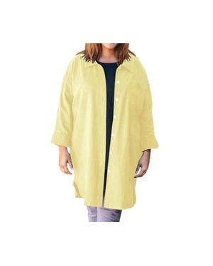 On The Plus Side Cotton Collar Long Sleeve Kendall Shirt - Yellow