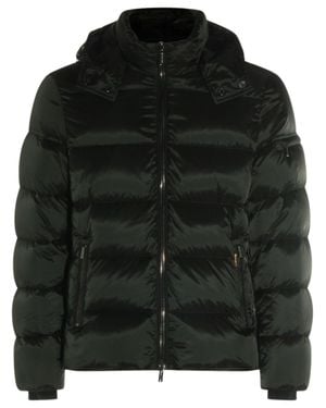 Moorer Quilted Hooded Jacket With Detachable Hood And Zippered Pockets - Black