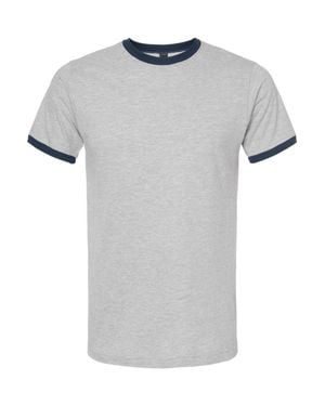 Tultex Fine Jersey Ringer T-Shirt - Gray