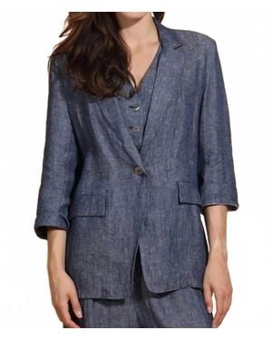 Jessie Liu Linen Twill Jacket - Blue