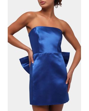 Lulu Melody Bow Back Taffeta Mini Dress - Blue
