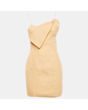 Jacquemus Baunhilha Layered Linen Mini Shirt Dress in Pink | Lyst