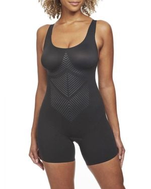 Tc Fine Intimates Iconic Core Mid-Thigh Booty Lift Shaping Bodysuit - Black