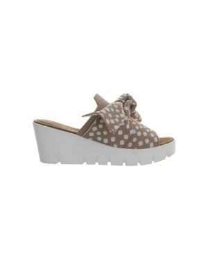 Bernie Mev Venti Freesia Polkadots Wedge Sandals - Gray