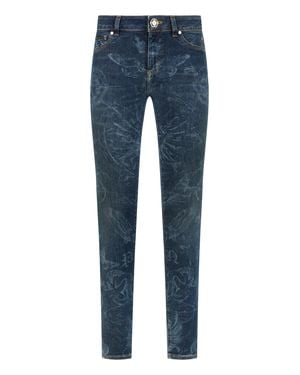 Philipp Plein Jeggings Butterfly Tattoo - Blue