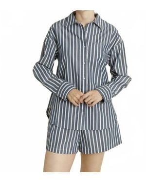 AUREUM Palmer Button Down Shirt And Short Set - Blue