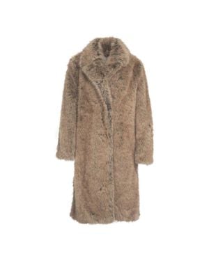 Liu Jo Long Synthetic Fur Coat - Natural