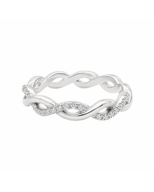 Allyanna Gifts Moissanite Pave Twisted Eternity Ring Band - Metallic