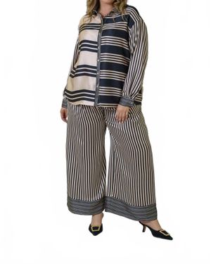 Never Fully Dressed Mono Stripe Roz Shirt - Gray
