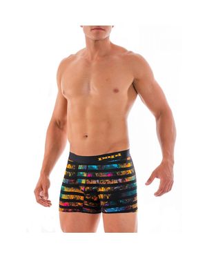 Papi Men's Sport Mesh Mid Trunk - Moisture Wicking Boxer Briefs With 4-Way Stretch & Contour Pouch