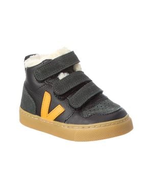 Veja Small V-10 Mid Winter Chromefree Suede Sneaker - Black